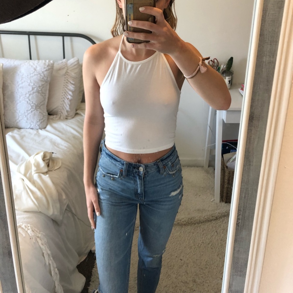 Brandy Melville White Halter Top